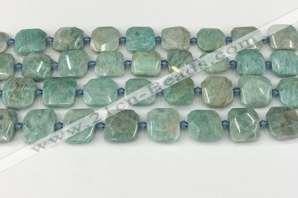 CNG8817 15.5 inches 16mm - 20mm faceted freeform amazonite beads
