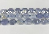 CNG8818 15.5 inches 16mm - 20mm faceted freeform blue chalcedony beads