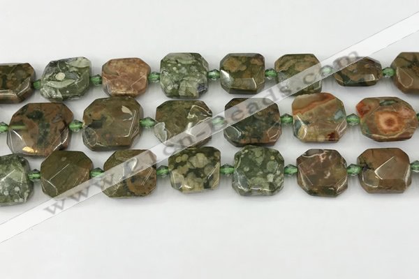 CNG8822 15.5 inches 16mm - 20mm faceted freeform rhyolite beads