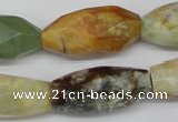 CNG884 15.5 inches 14*32mm faceted rice gemstone nugget beads