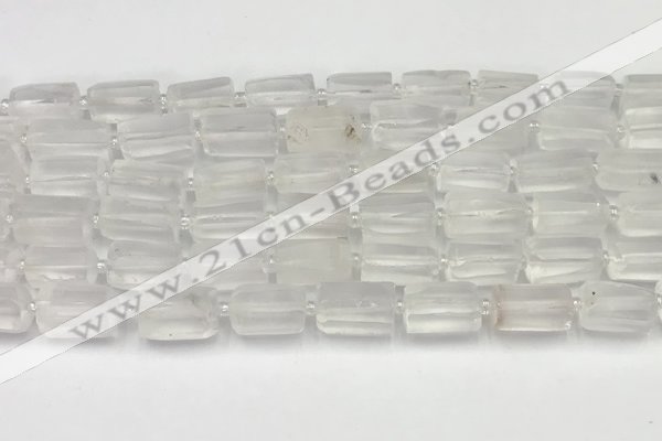 CNG8845 15.5 inches 8*12mm - 10*16mm nuggets matte white crystal beads