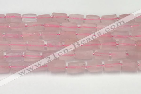 CNG8846 15.5 inches 8*12mm - 10*16mm nuggets matte rose quartz beads