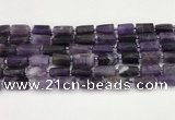 CNG8849 15.5 inches 8*12mm - 10*16mm nuggets matte amethyst beads