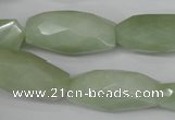 CNG885 15.5 inches 14*32mm faceted rice New jade nugget beads