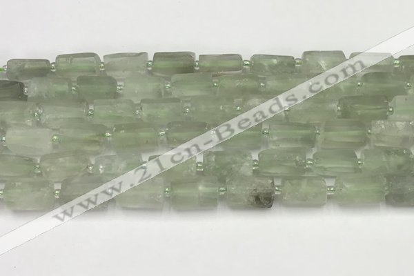 CNG8852 15.5 inches 8*12mm - 10*16mm nuggets matte green quartz beads