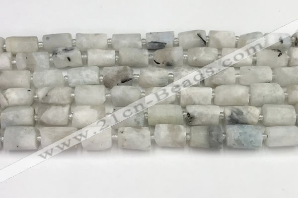 CNG8855 15.5 inches 8*12mm - 10*16mm nuggets matte white moonstone beads