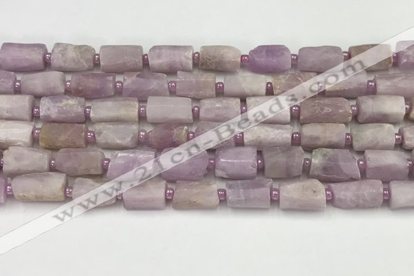 CNG8858 15.5 inches 8*12mm - 10*16mm nuggets matte kunzite beads