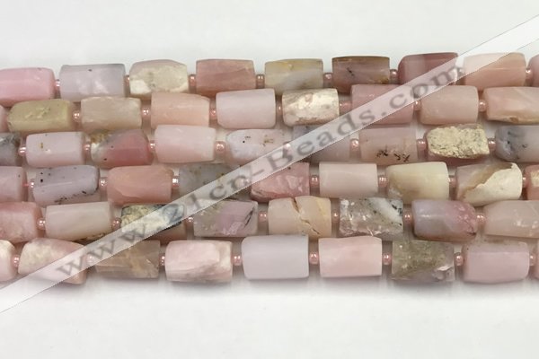 CNG8859 15.5 inches 8*12mm - 10*16mm nuggets matte pink opal beads