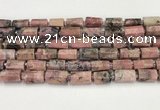 CNG8860 15.5 inches 8*12mm - 10*16mm nuggets matte rhodonite beads