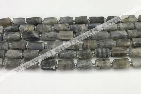 CNG8862 15.5 inches 8*12mm - 10*16mm nuggets matte labradorite beads