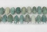 CNG8902 10*25mm - 14*30mm faceted nuggets amazonite beads