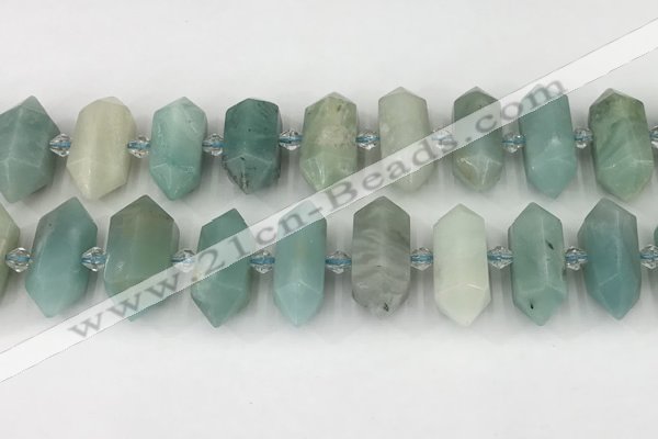CNG8902 10*25mm - 14*30mm faceted nuggets amazonite beads