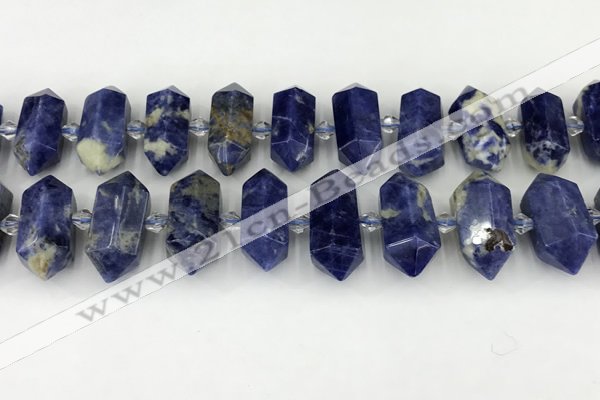 CNG8903 10*25mm - 14*30mm faceted nuggets sodalite beads