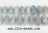 CNG8913 15.5 inches 10*25mm - 15*30mm faceted nuggets aquamarine beads