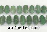 CNG8915 10*25mm - 15*30mm faceted nuggets green aventurine beads