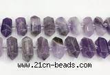 CNG8916 15.5 inches 10*25mm - 15*30mm faceted nuggets amethyst beads