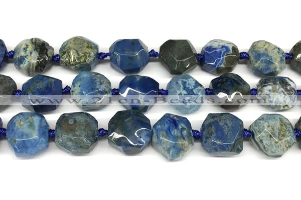 CNG8934 16*17mm - 18*19mm faceted freeform sakura agate beads