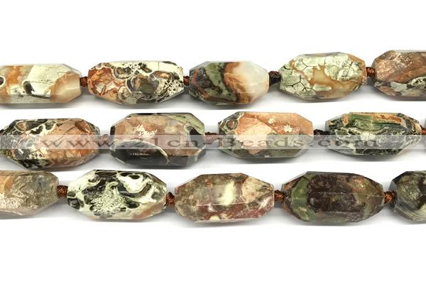 CNG8939 15*30mm - 16*38mm faceted nuggets ocean agate beads