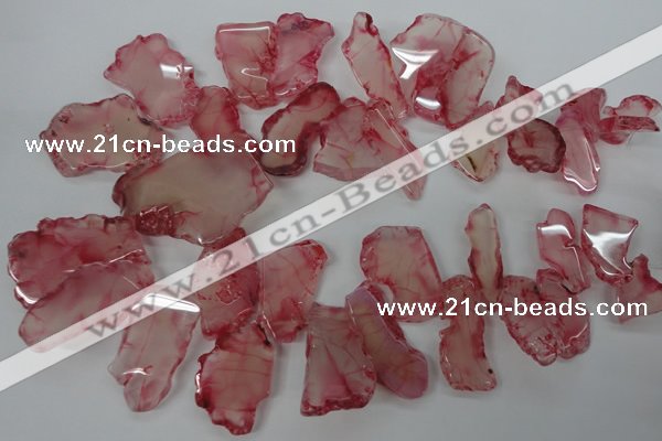 CNG895 15.5 inches 15*20mm – 25*48mm freeform dyed agate beads