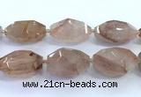 CNG8978 15 inches 20*33mm - 25*40mm faceted nuggets pink quartz beads