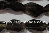 CNG904 15.5 inches 10*14mm – 14*25mm faceted nuggets smoky quartz beads