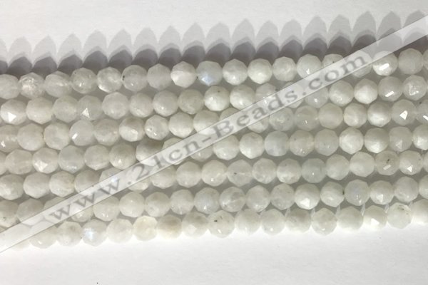 CNG9050 15.5 inches 6mm faceted nuggets white moonstone gemstone beads