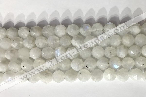 CNG9052 15.5 inches 10mm faceted nuggets white moonstone gemstone beads