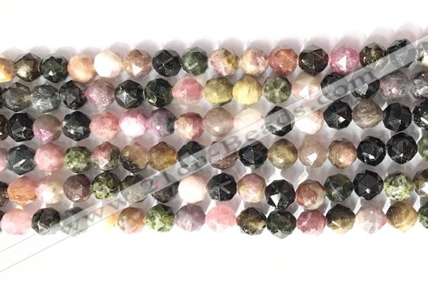 CNG9057 15.5 inches 8mm faceted nuggets tourmaline gemstone beads