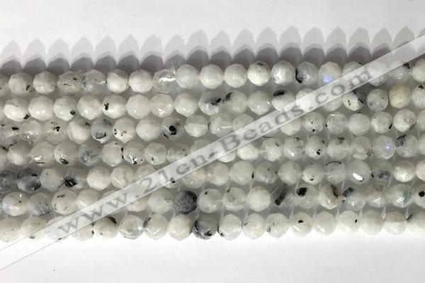 CNG9064 15.5 inches 6mm faceted nuggets white moonstone gemstone beads