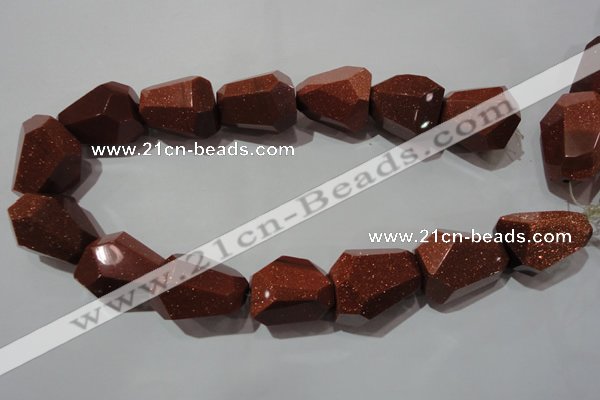 CNG907 15.5 inches 22*30mm faceted nuggets goldstone beads