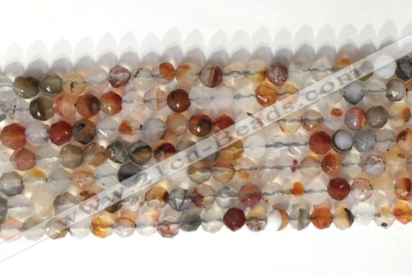 CNG9077 15.5 inches 6mm faceted nuggets agate gemstone beads