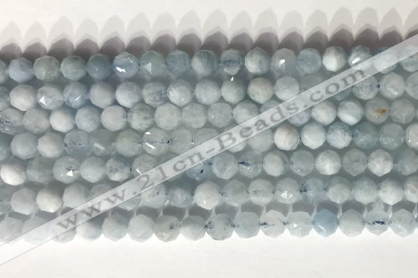 CNG9084 15.5 inches 6mm faceted nuggets aquamarine gemstone beads