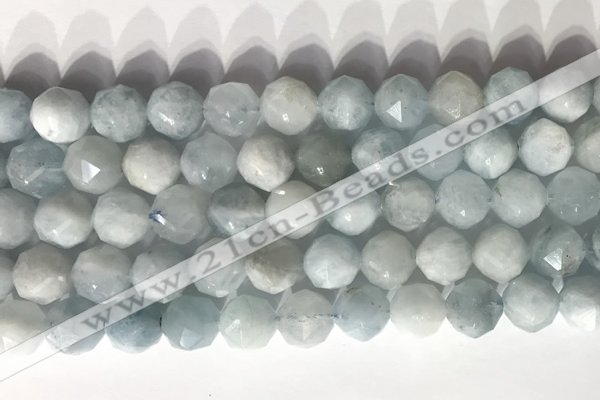 CNG9086 15.5 inches 10mm faceted nuggets aquamarine gemstone beads