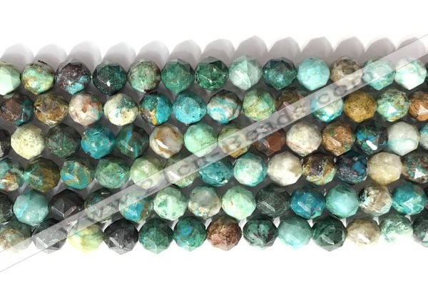 CNG9087 15.5 inches 8mm faceted nuggets chrysocolla gemstone beads