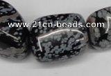 CNG91 15.5 inches 14*16mm - 20*30mm nuggets snowflake obsidian beads