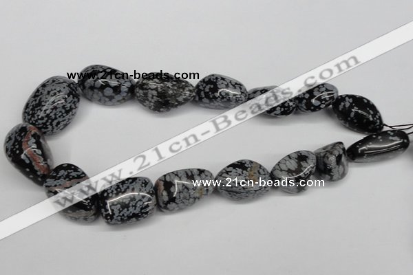 CNG91 15.5 inches 14*16mm - 20*30mm nuggets snowflake obsidian beads