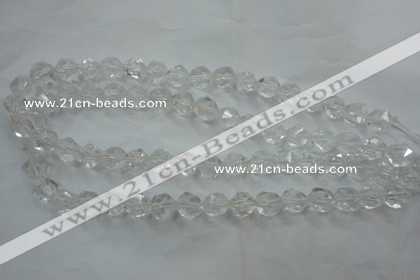 CNG910 15 inches 6mm faceted nuggets white crystal beads