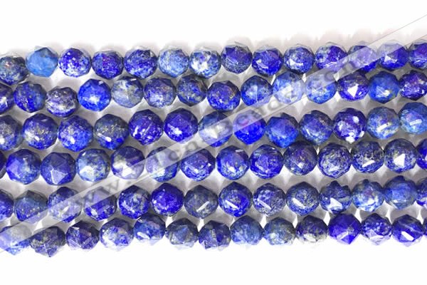 CNG9100 15.5 inches 8mm faceted nuggets lapis lazuli beads