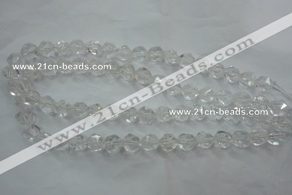 CNG911 15 inches 8mm faceted nuggets white crystal beads