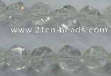 CNG913 15 inches 12mm faceted nuggets white crystal beads