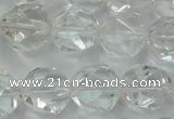 CNG914 15 inches 14mm faceted nuggets white crystal beads