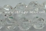 CNG915 15 inches 16mm faceted nuggets white crystal beads