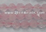 CNG920 15 inches 10mm faceted nuggets rose quartz beads