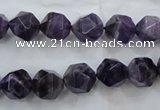 CNG929 15 inches 10mm faceted nuggets amethyst gemstone beads