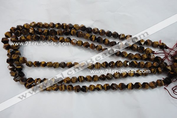 CNG936 15 inches 8mm faceted nuggets yellow tiger eye beads