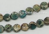 CNI07 16 inches 8mm flat round natural imperial jasper beads wholesale