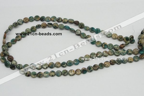 CNI07 16 inches 8mm flat round natural imperial jasper beads wholesale