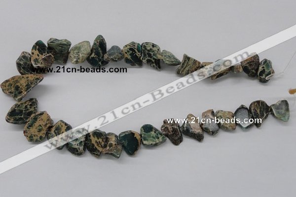 CNI20 16 inches 15*12mm nuggets natural imperial jasper chip beads