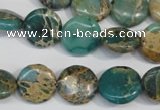 CNI30 15.5 inches 14mm flat round natural imperial jasper beads