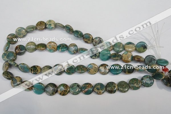 CNI30 15.5 inches 14mm flat round natural imperial jasper beads